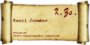 Keszi Zsombor névjegykártya